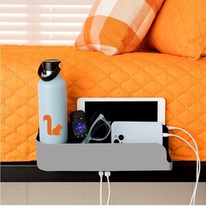 Floating Organizer w USB-C&A Charging⚡️Ports Small Spaces Bed🛏️Side Caddy